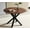 Brown, variant on KATBOC 42.1in Century Modern Dining Table, Round MDF Top with Metal Cross Legs, Pedestal Base Kitchen Table for 4-6 Peope, Black