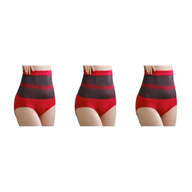 Ropa Interior de Cintura Alta para Mujer Sonducket Control del Vientre Color Rojo Negro
