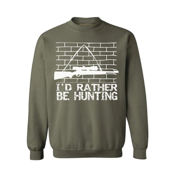 Awkward Styles I'd Rather be Hunting Unisex Crewneck Hunter Sweater for Men I Love Hunting Crewneck for Women Hunting Clothes I Would Rather be Hunting Crewneck Hunters Gifts Sweater for Hunter