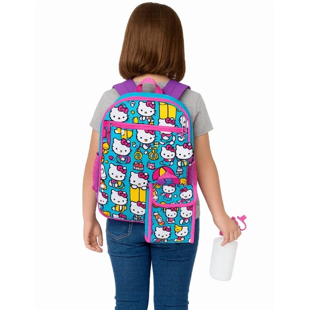 Set Mochila con Lonchera, Llavero, Bote para el Agua y Clip De tu Personaje Favorito