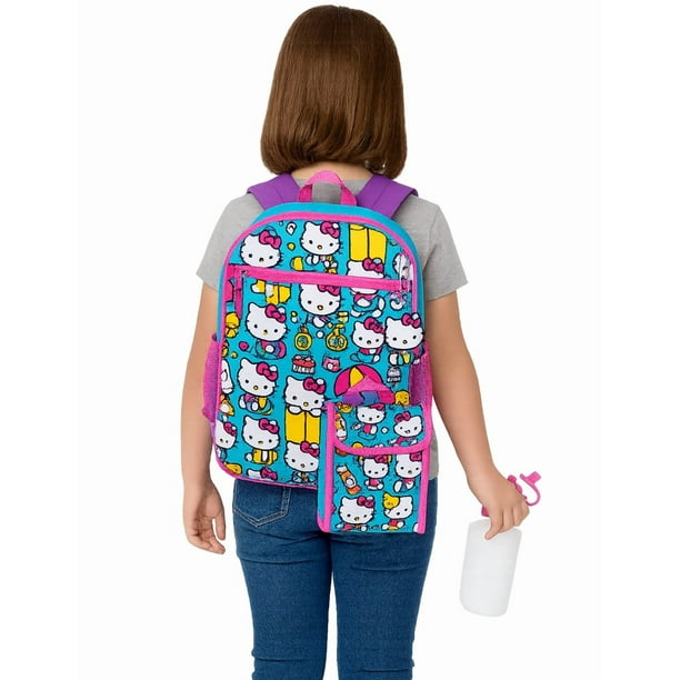 Set Mochila con Lonchera, Llavero, Bote para el Agua y Clip De tu Personaje Favorito
