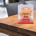 thumbnail image 5 of Riousery Solar Waving Cat Lucky Fortune Cat Gold Statue 3.62 x 3.15 x 3.15 inches / 9.2 x 8 x 8 cm Solar Powered Waving Arm Beckoning Cat for Home Office Car Decoration Yellow, 5 of 9