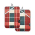 thumbnail image 7 of Yayeee Pot Holders Kitchen Heat Resistant with Pockets 7"x9.8" Cotton Oven Cooking Hot Pads, Vibrant Red Tartan Pattern, 7 of 7