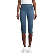 Time and Tru Women's Woven Pull-On Capri Pants