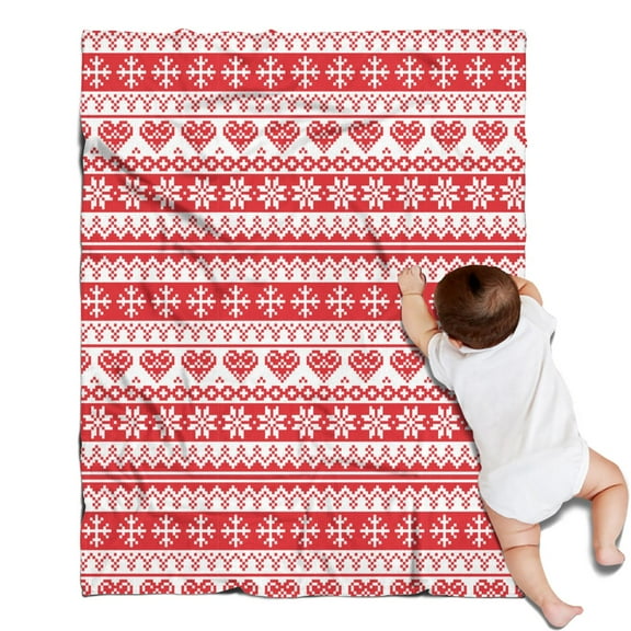 Luxury Brushed 30"x40" Flannel Christmas Throw - Super Soft Holiday Pattern for Couch, Sofa and Bed, Festive Decor Idea