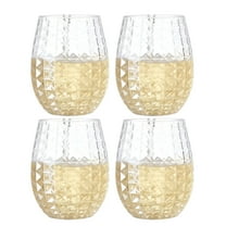 ACDANC 12oz Plastic Stemless Wine Glass,Wine Glasses Set of 4,Reusable Shatterproof Drink Glasses for Parties,Indoor&Outdoor