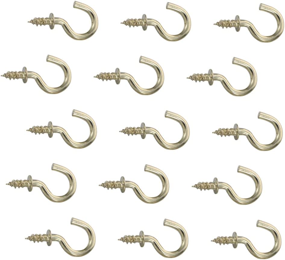 Ceiling Hooks Heavy Duty 100pcs Screw in Cup Hooks Carbon Steel