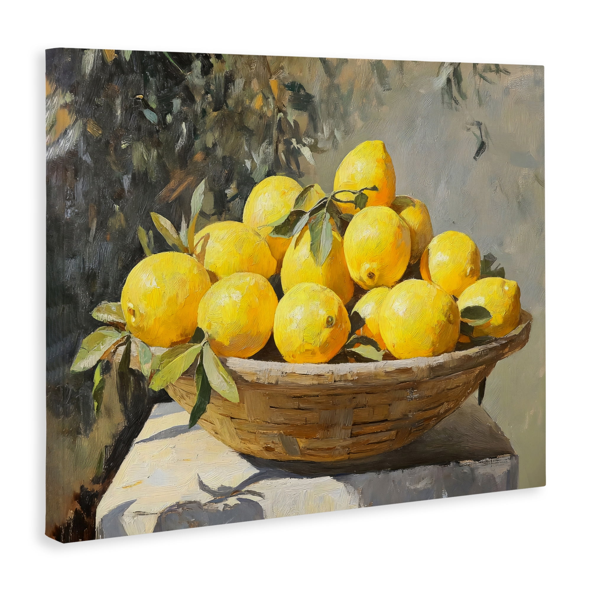 Stupell Industries Basket of Lemons in Sunlight Canvas Wall Art, design by Creative Studio