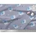 thumbnail image 3 of Soimoi Grey Poly Georgette Fabric Dot & Floral Print Fabric by Yard 52 Inch Wide, 3 of 3