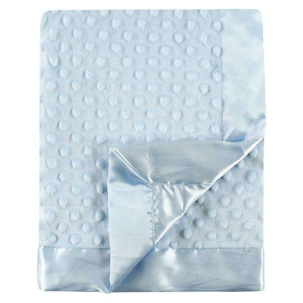 Hudson Baby Dot Mink Blanket with Satin Binding - Powder Blue - Walmart ...