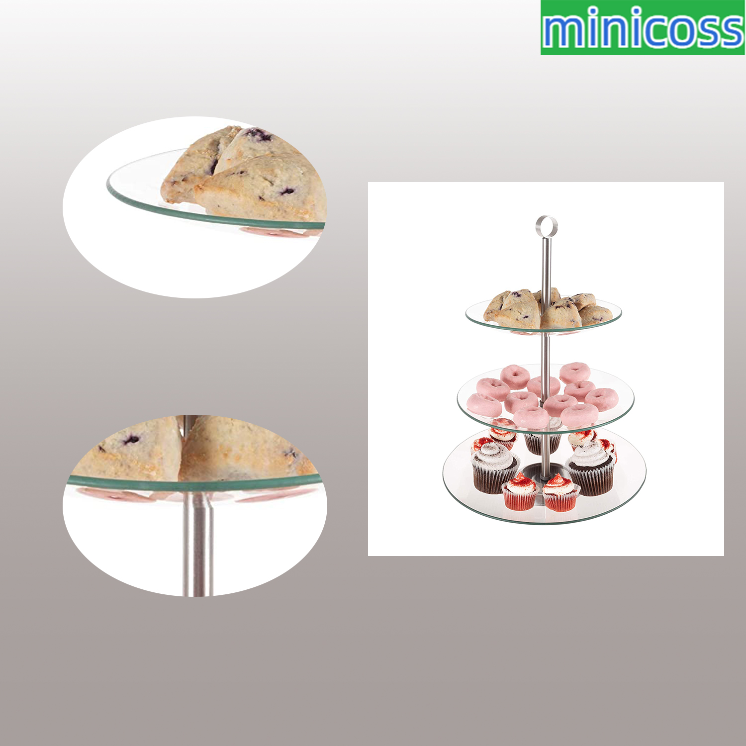 Hastings Home 3-tier Dessert Stand-tempered Round Glass Display Tower For  Cupcakes, Cookies, Fruit, Appetizers-buffet, Wedding, Party Serveware in  the Serveware department at