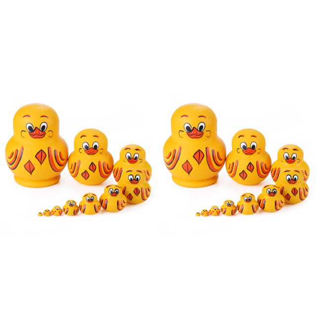 10 capas de madera pato amarillo Matryoshka juguetes muñecas rusas Babushka anidadas