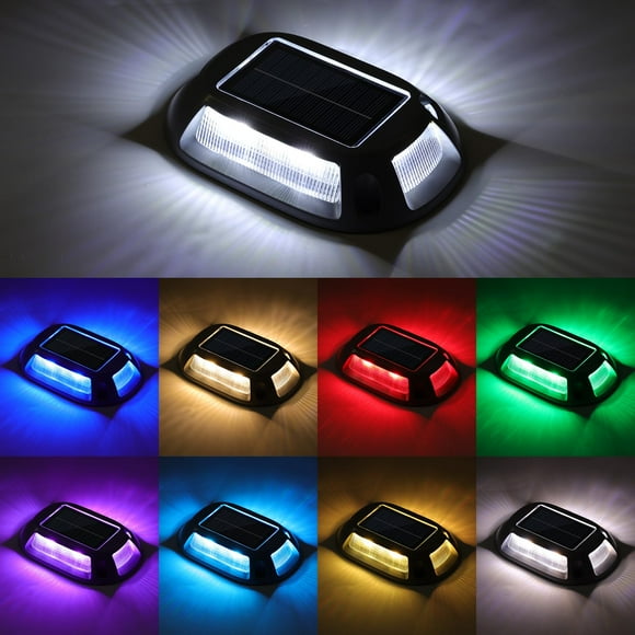 Luces solares para entrada VOLISUN, paquete de 12, RGB, IP67 impermeables