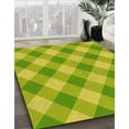thumbnail image 3 of Ahgly Company Machine Washable Indoor Square Transitional Neon Yellow Green Area Rugs, 8' Square, 3 of 7