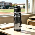 thumbnail image 4 of Portable Plastic Sports Water Bottle with Hand Strap Leak Proof Lid BK, 4 of 7