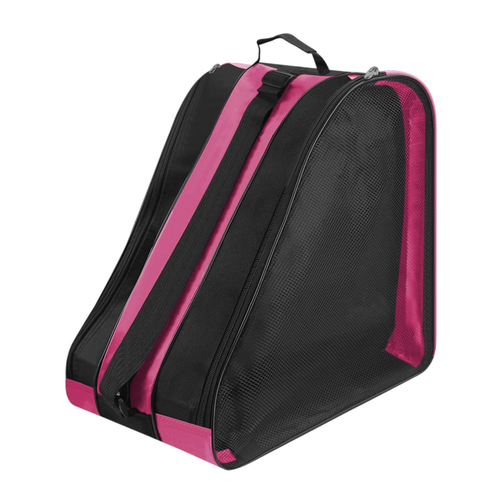 harayaa Roller Skate Bag Ice Skate Bag Load Bearing for Girls Boys Skating Shoes Storage Pink