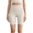 thumbnail image 3 of lcziwo Womens High Waisted Yoga Short Workout Athletic Leggings Solid Color Butt Lifting Tummy Control Leggings White S, 3 of 10