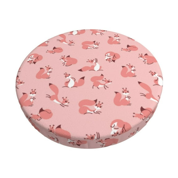 Vsdgher Fox Print Stool Covers Round,Stretch Round Stool Covers Washable Stool Cushion Slipcover Elastic Chair Covers for 12-14 Inch Chair