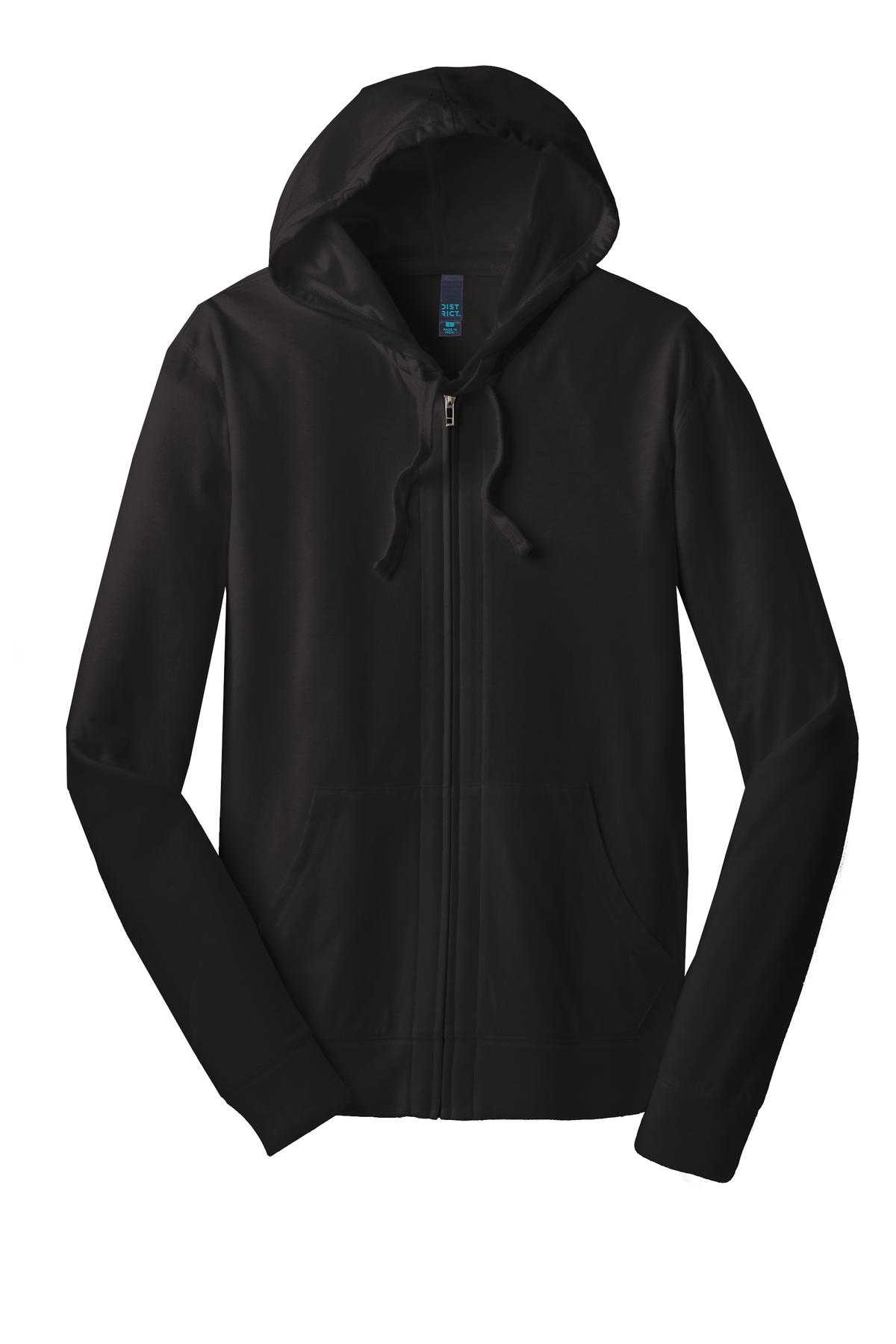 District Young Mens Jersey Full Zip Hoodie-L (Black) - image 5 of 6