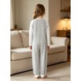 thumbnail image 3 of Hansber Special Needs Adaptive Clothing for Kids Boys Girls Color Block Anti-Strip Long Leg Jumpsuit with Back-Zip Grey 6, 3 of 7