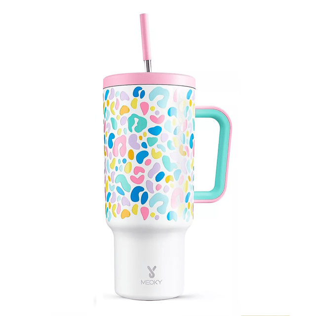Vaso Térmico Acero Inoxidable Calor/frío Dos Picos 40oz Colorido Leopardo