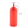 thumbnail image 4 of Botellas para exprimir salsa, 460 ml 10 unids/set Contenedor de condimentos recargable Dispensador de condimentos para salsa Aceite Crema Vinagre(Rojo), 4 of 11