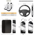 thumbnail image 5 of Yuyamidu Music Note Piano Car Seat Covers Set 13 Pcs Steering Wheel Cover Seat Belt Cover Trash Can Rear View Mirror Cover Cup Coasters Chapstick Holder Keychains Gifts for Men Woman, 5 of 7