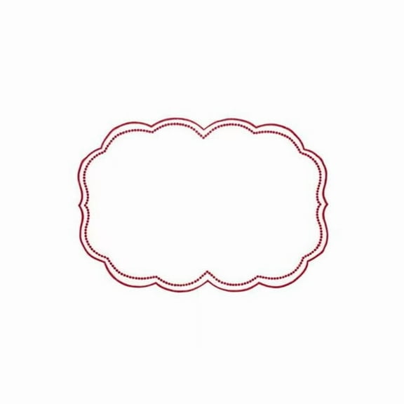 Saro Lifestyle 2857.R1420B 20 x 14 in. Embroidered Polka Dot Rectangle Placemat with Scallop Edge, Red - Set of 4