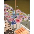 thumbnail image 2 of Outdoor Tablecloth with Umbrella Hole for Patio/Picnic/Party/Camping, Purple Pink Floral Waterproof Table Cloth Square Cover Washable, Spring Farmhouse Country Vintage Flower (54"x 54"), 2 of 8