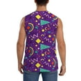 thumbnail image 4 of Balery Retro 80s Style Men's Sleeveless Muscle Shirts Workout Tank Top, Moisture Wicking, Odor Protection-X-Large, 4 of 8