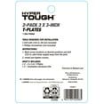 thumbnail image 2 of Hyper Tough 3 in. x 3 in. Tee Plate, Zinc Plated (2 Pack) 0.16 lb, 2 of 8