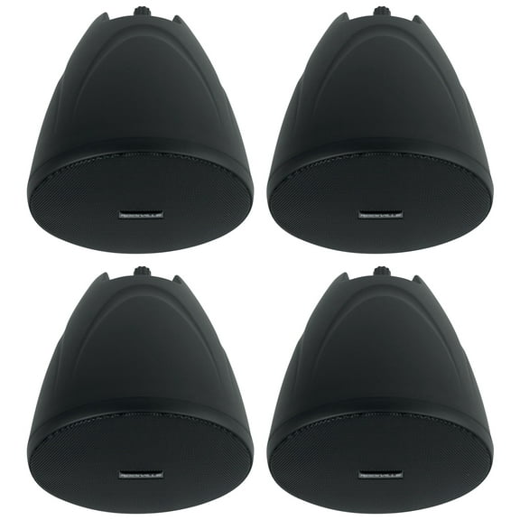 4) Rockville PEN-40T Black 4" 70V Hanging Pendant Speakers Commercial/Restaurant