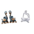 thumbnail image 1 of Escultura De Elefante Pensador De Resina Moderna, Adorno Artístico, Artesanía Coleccionable Para Escritorio, Estante, Hogar, Oficina, Mesa, Sala De Estar, Decoración, Regalos, 1 of 8