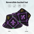thumbnail image 5 of Naloa Mardi Gra Geometric Reflective Double-Sided Bucket Hat, Sun Hat, Soft and Breathable for Gardening, Beaching, Camping, Hiking, Fishing, 5 of 9