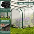thumbnail image 6 of PetFurnishn Portable Mini Greenhouse, 47" x 22" x 24" Green House w/ Roll-up Zipper Door, Metal Frame, Waterproof Sun-Protective PE Cover, Small Greenhouses for Raised Garden Bed, Outdoor (White), 6 of 10
