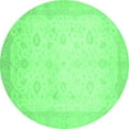 thumbnail image 1 of Ahgly Company Indoor Round Oriental Emerald Green Traditional Area Rugs, 5' Round, 1 of 4