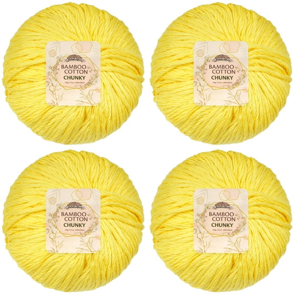 JubileeYarn Bamboo Cotton Chunky Yarn - 100g/Ball - Yellow Brick Road - 4 Balls