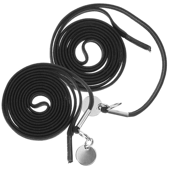 Luxshiny 1Pair Black Stretchy Shoe Laces No Tie Design for Sports and Casual Shoes