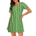 thumbnail image 1 of Kdxio Chemise de Nuit pour Femmes à Imprimé Cactus, Manches Courtes, Décontractée, Ample et Confortable, 1 of 6