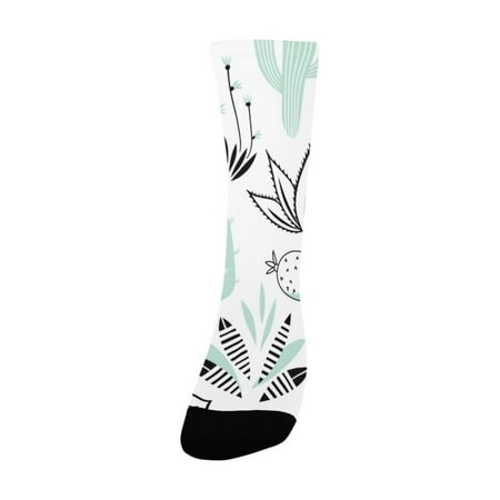 

Vector floral seamless pattern with cactuses and succulents Women s Custom Socks (Made In USA)