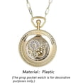 thumbnail image 3 of Gold Large Decorative Flower Pattern Pocket Watch White Roman Numeral Scale Quartz Pocket Watches for Men with Chain, 3 of 7