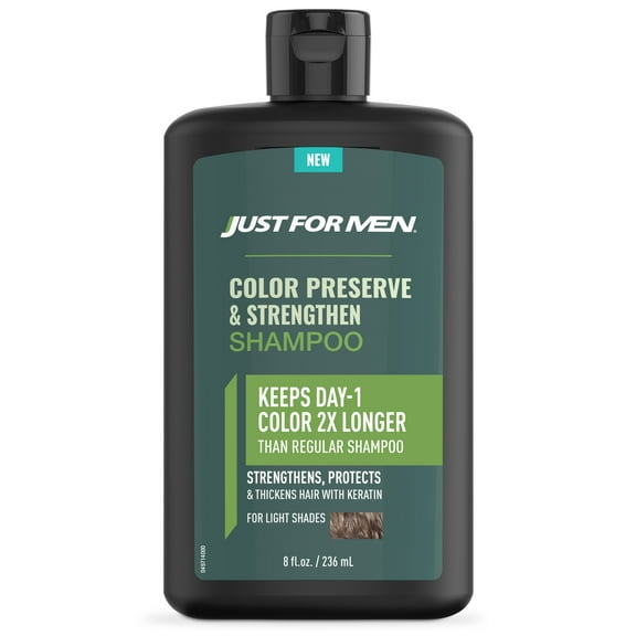 Just For Men Color Preserve & Strengthen Shampoo - 8 oz, Light Shade