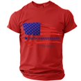 thumbnail image 2 of Hogleaql Usa Flag Tee Shirt for Men 4th Of July Crew Neck American Flag Short Sleeve Tops Patriotic Dressy Independence Day Themed Loose Fit Tshirt Red M, 2 of 5
