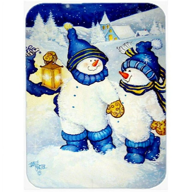 Carolines Treasures PJC1009LCB Follow Me Snowman Glass Cutting Board- Large