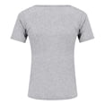 thumbnail image 4 of Summer Tops for Women Regular Shoulder Slim Fit Versatile Solid Color V Neck Short Sleeve T Shirt, 4 of 5