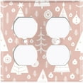 thumbnail image 3 of Metal Light Switch Plate Cover Festive Christmas Tree Ornaments Pink XMS009, 3 of 13