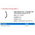 thumbnail image 2 of Upper Radiator Hose - Compatible with 1969 Chevy Camaro 6.5L V8, 2 of 2