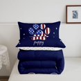 thumbnail image 5 of Homewish Star Stripe Paws Twin Comforter Sets,4Th Of July USA Flag Bedding Set,Puppy Print Decor,Polkadot Reversible,2pcs,1 Comforter and 1 Pillowcase, 5 of 7