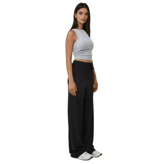 Wide Leg Textured Knit Pants