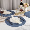 thumbnail image 3 of Mrehloy Round Placemats Set of 6, 15"  Blue Cotton Braided Farmhouse Coastal Kitchen Decor Washable Heat Resistant Table Mats, 3 of 9